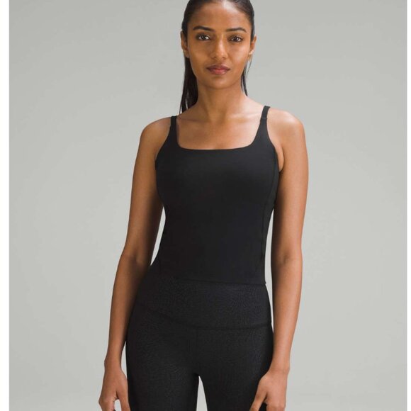 Lululemon Strappy Nulu Shelf Bra Sports Tank Top Black Size 6 - Picture 3 of 8